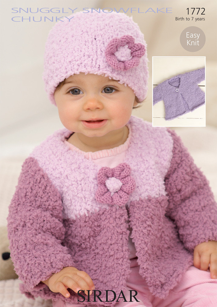 Cardigans and Hat in Sirdar Snuggly Snowflake Chunky and Snuggly DK 1772 Downloadable PDF