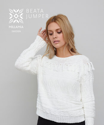 Beata Sweater - Knitting Pattern For Women in MillaMia Naturally Soft Cotton