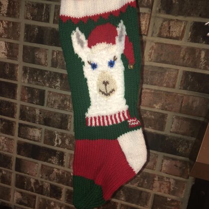 Llama Face Christmas Stocking