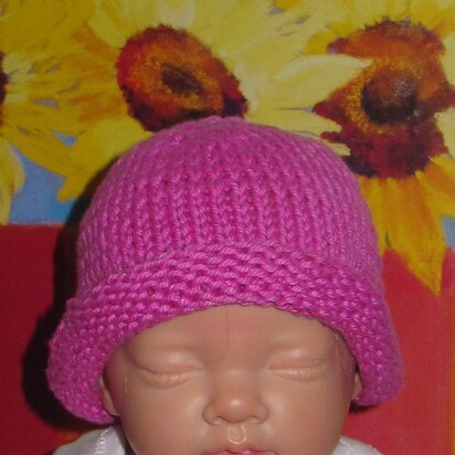 Baby Simple Roll Brim Beanie Hat