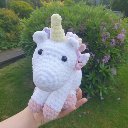 Large crochet fluffy unicorn