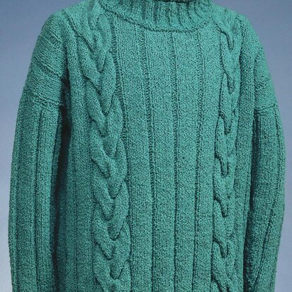 Cable and Wide Rib Rollneck Pullover #121