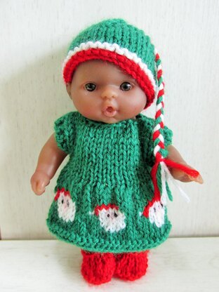 5" Berenguer Santa Dress