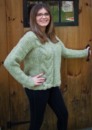 Cabled Pullover No. 3484 in Highland Wool Souffle PDF
