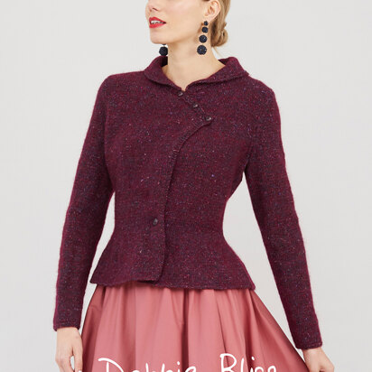 Delphine Jacket - Knitting Pattern For Women in Debbie Bliss Fine Donegal & Angel