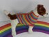 Small Dog Rainbow 4ply Back Button Up Coat