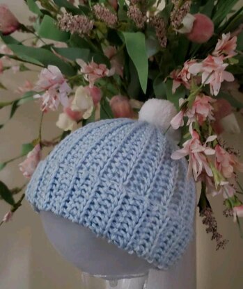 Knit Look Crochet Hat