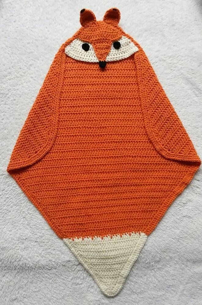 Fox Hooded Wrap Blanket Crochet pattern by Sew Sew Baby LoveCrafts