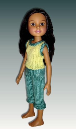 Capri Pants and Sleeveless Shirt for BFC Ink. dolls, 18 inch slim doll