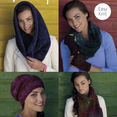 Scarf, Snood, Hat and Mittens in Hayfield Illusion DK - 7854