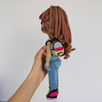 Crochet amigurumi doll pattern, Astrid amigurumi doll with clothes pattern (English, Deutsch, Français)