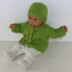 Baby Onepiece Cardigan and Beanie Hat