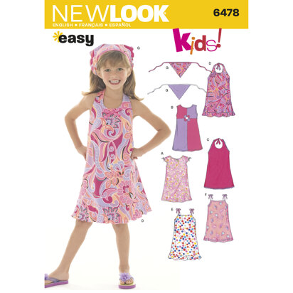 New Look Child Dresses 6478 - Paper Pattern, Size A (3,4,5,6,7,8)
