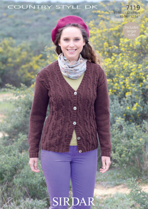 Cardigan in Sirdar Country Style DK - 7119 - Downloadable PDF