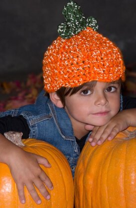 Lil' Pumpkin Hat in Red Heart Reflective - LW4437