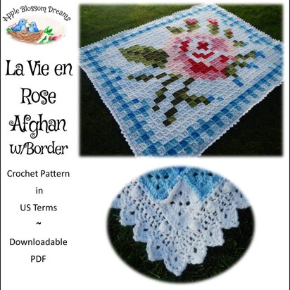 La Vie en Rose Afghan with Border