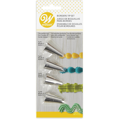 Wilton Cake Decorating Tip Set for Borders, 4-Piece (Tips 10, 32, 70, 105)