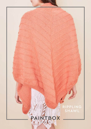 "Rippling Shawl" - Shawl Knitting Pattern in Paintbox Yarns Simply DK