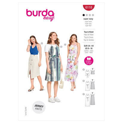 Burda Style Misses' Top and Dress B6118 - Paper Pattern, Size 8-18