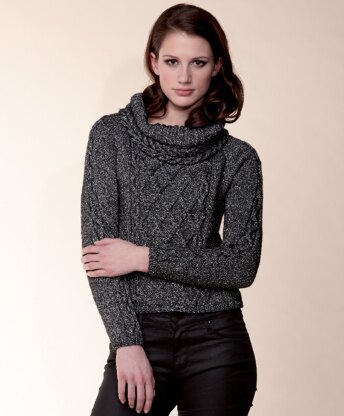 Trellis Patterned Raglan Sweater & Sweater with Collar in Rico Fashion Metallise Aran - 216 - Downloadable PDF