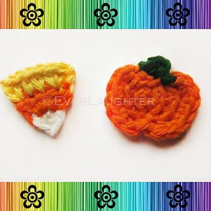 Pumpkin and Candy Corn Applique