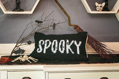 Spooky Crochet Pillow Cover