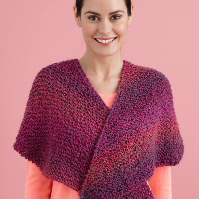 V Shawl in Lion Brand Homespun - 80442D