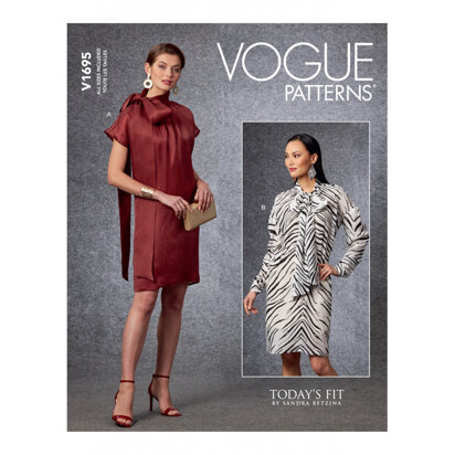 Vogue Misses' Dress V1695 - Paper Pattern, Size A (A-B-C-D-E-F-G-H-I-J)