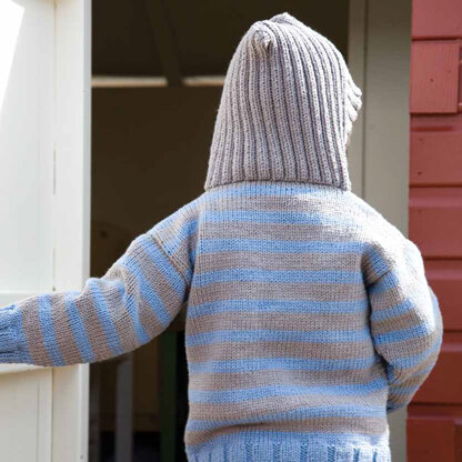 "Tobias Hooded Top" - Top Knitting Pattern For Boys in MillaMia Naturally Soft Merino
