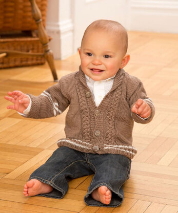 Preppy Baby Cardigan in Red Heart Miami