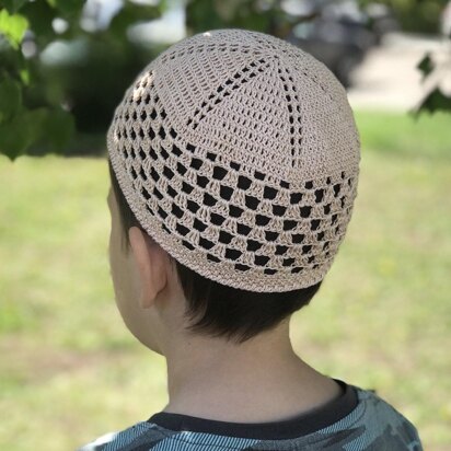 Mesh white skull cap for men