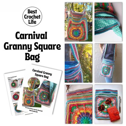 Carnival Granny Square Bag