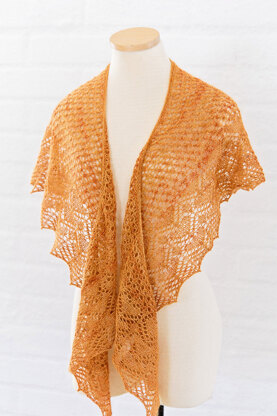 Katherine Crescent-Shaped Lace Shawl in SweetGeorgia Silk Fog - Downloadable PDF