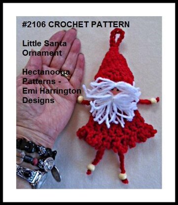 2106 - CROCHET DANGLE LEGS SANTA ORNAMENT
