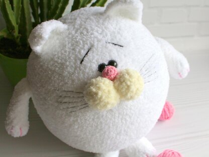 White fat cat "Snowball" toy