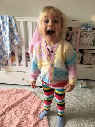 Child's colourful cardigan
