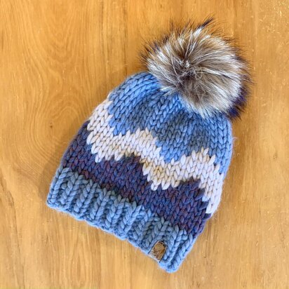 Aoraki Beanie - stranded colorwork mountain hat