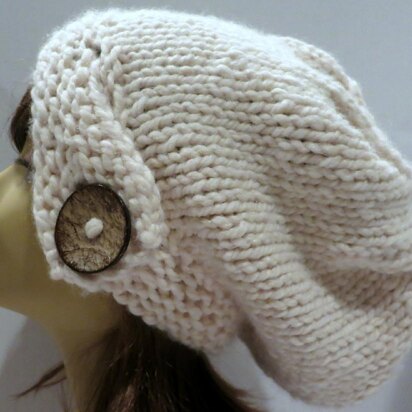 Classy Slouch Hat with Button Band