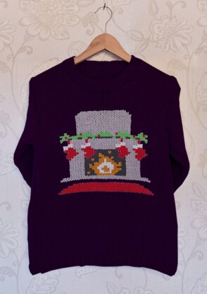 Intarsia - Christmas Fireplace Chart - Adults Sweater