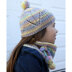 Plymouth Yarn 3129 Girl's Rib Hat and Pom Pom Cowl PDF