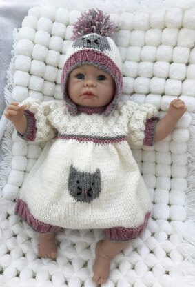 P7 Cat Motif Romper Suit and Hat