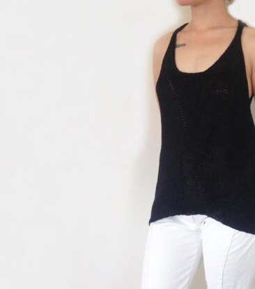 Black Linen Tank Top