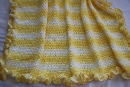 Ray of Sunshine Baby Blanket with Ruffle Hat.