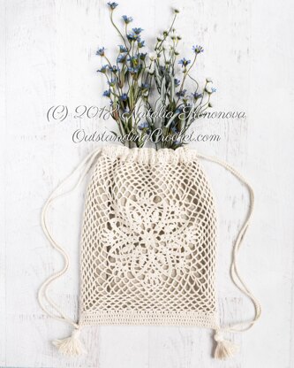 Lotus Drawstring Bag