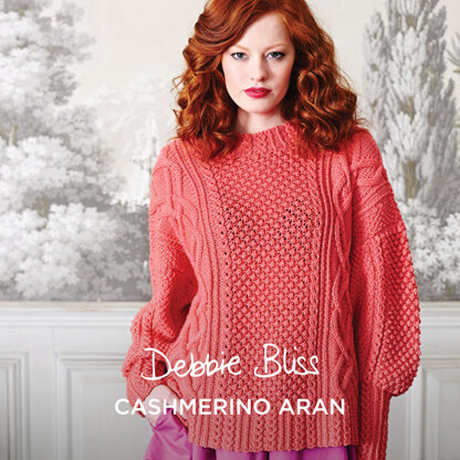 Claire - Jumper Knitting Pattern for Women in Debbie Bliss Cashmerino Aran 