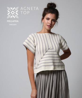 Agneta Top - Crochet Pattern For Women in MillaMia Naturally Soft Aran