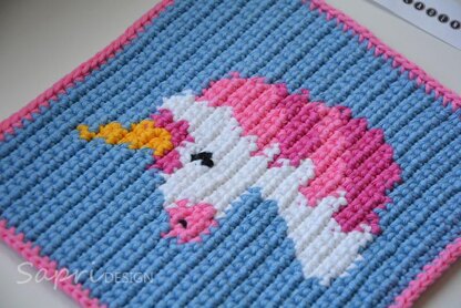 Unicorn Potholder Crochet Pattern