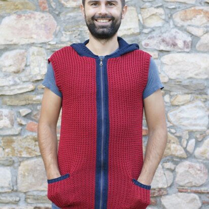 BERGI RUSTIC CARDIGAN VEST in cotton for men