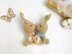 Crochet bunny pattern baby rattle toy Amigurumi rabbit teether