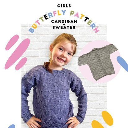 2314 Girls Butterfly Sweater & Cardigan